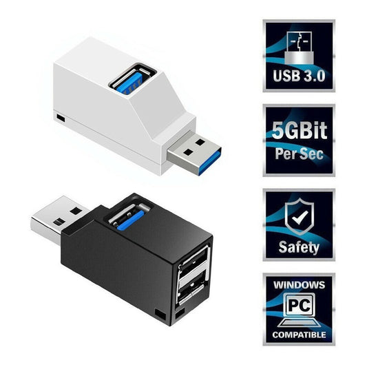 Mini Hub Usb 3.0 3 Puertos Para Mac Ps4 Xbox Datos Portatil