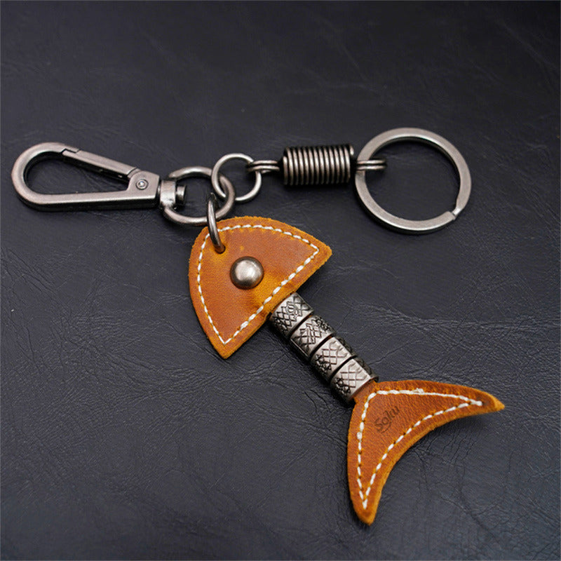 Soku Llavero Vaquero Auto Aro De Seguridad Piel Genuina