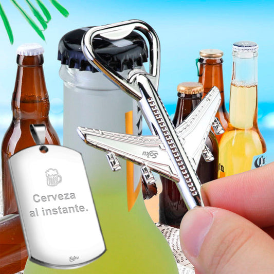 Soku Llavero Personalizado Avión Escala Inoxidable Piloto