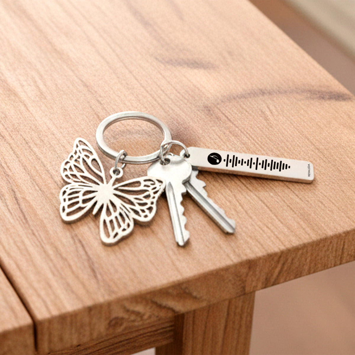 Llavero Personalizado Spoti Cancion Mariposa Inoxidable