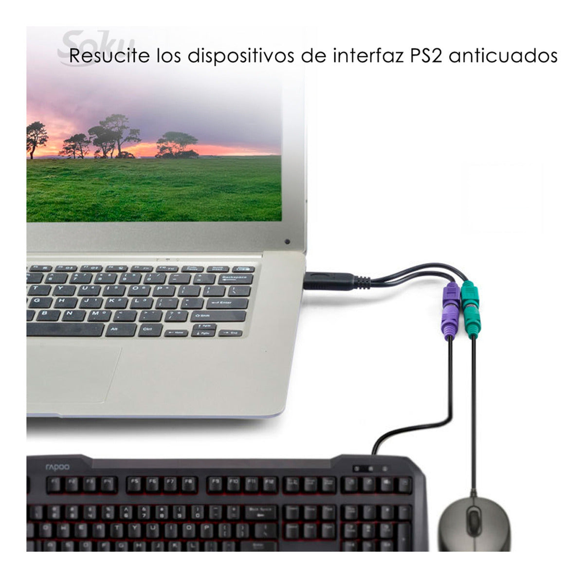 Adaptador Convertidor Usb A Dual Ps/2 Hembra Mouse Teclado