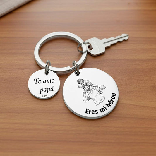 Soku Llavero Personalizado Soccer Futbol Papá Inoxidable