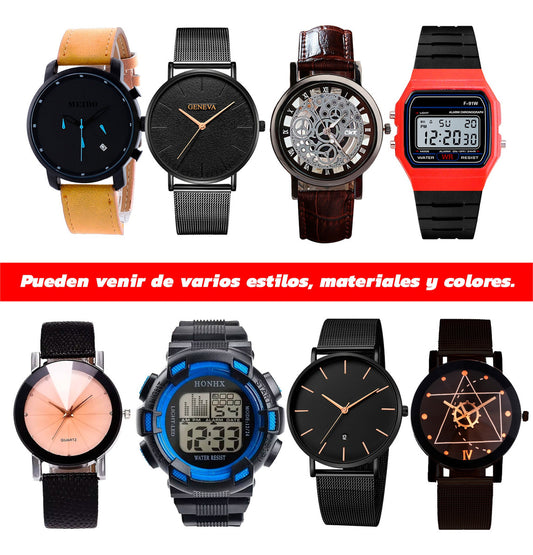 6 Reloj Geneva Mayoreo Barato Piel Vinil Proveedor Lote
