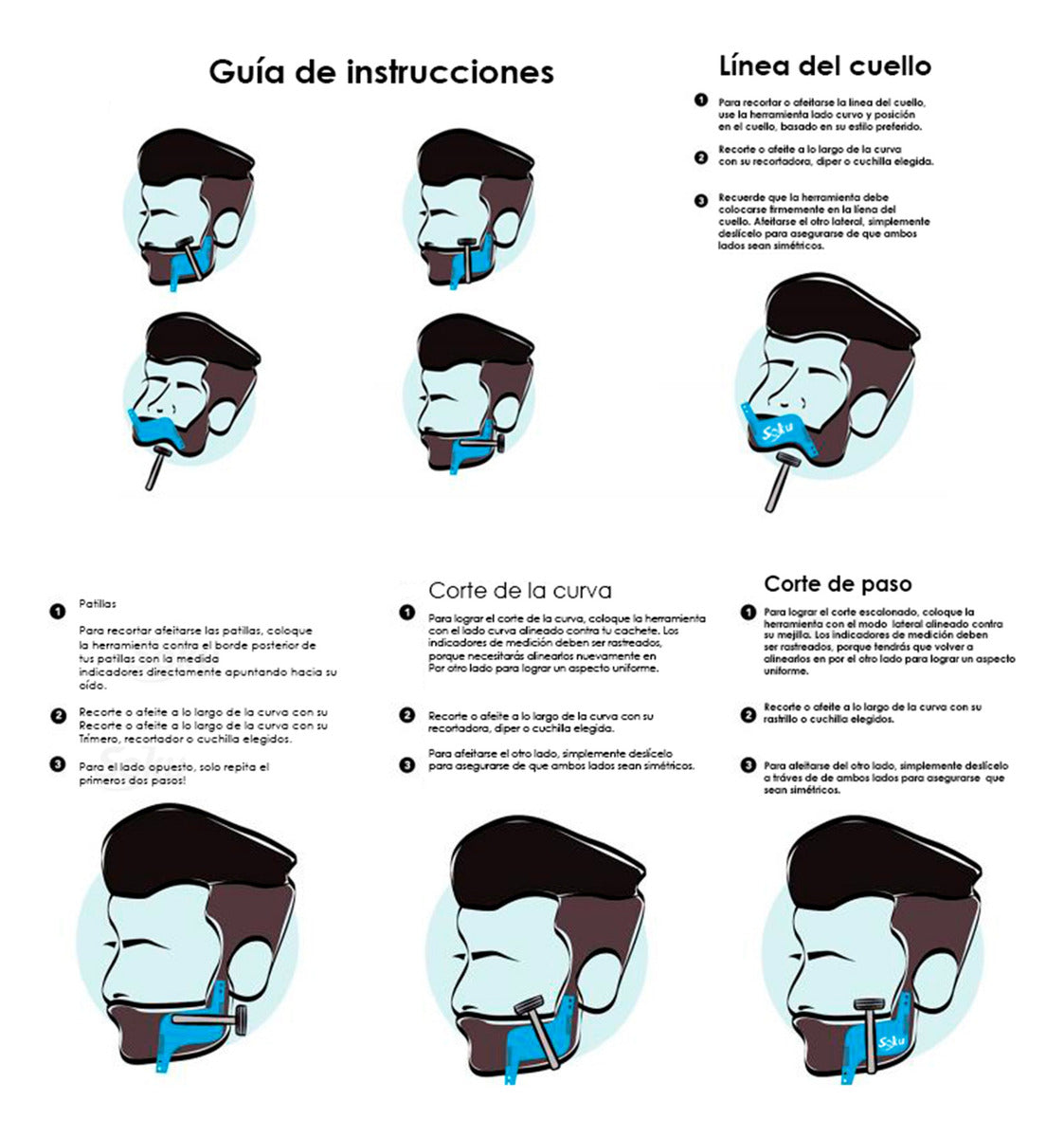 Plantilla Para Barba Peine Herramienta De Moldeado Calidad