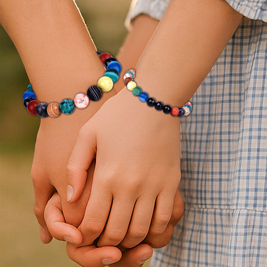2pz Pulsera De Cuentas Lava 7 Chakras Pulseras Tejidas
