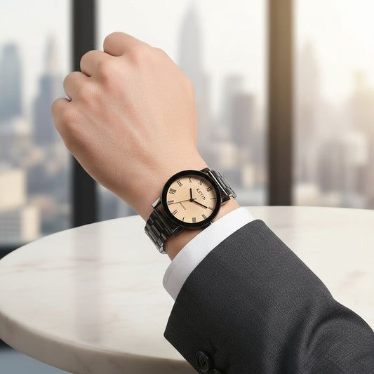 Reloj Acero Negro Marca Kevin Hombre Moda Caballero