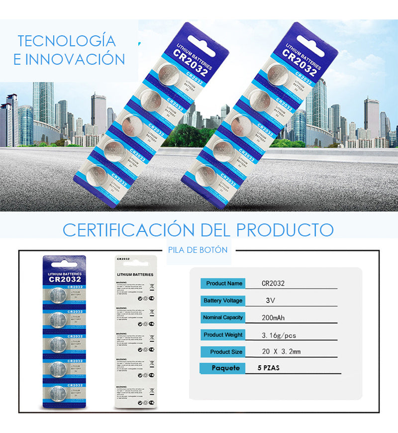 100 Pilas Cr2032 Litio Para Reloj Bascula Control Auto
