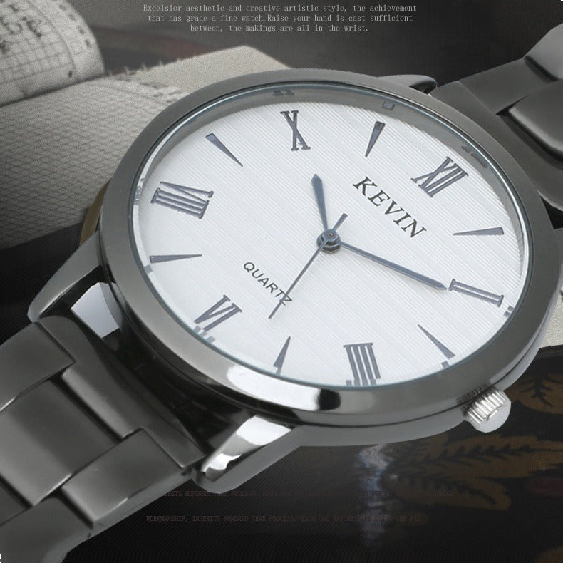 Reloj Acero Negro Marca Kevin Hombre Moda Caballero B157