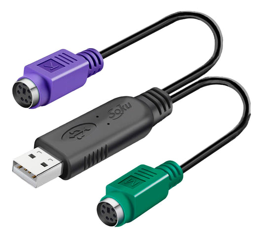 Adaptador Convertidor Usb A Dual Ps/2 Hembra Mouse Teclado