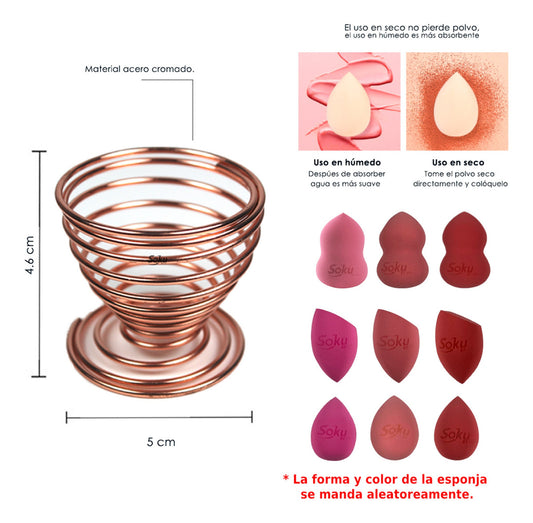 Soku Base Para Esponja Maquillaje Puff Cosmetico Humedo Seco