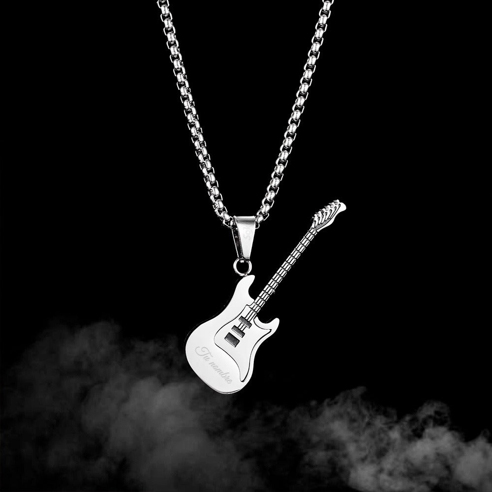 Soku Collar Personalizada Guitarra Música Acero Titanio