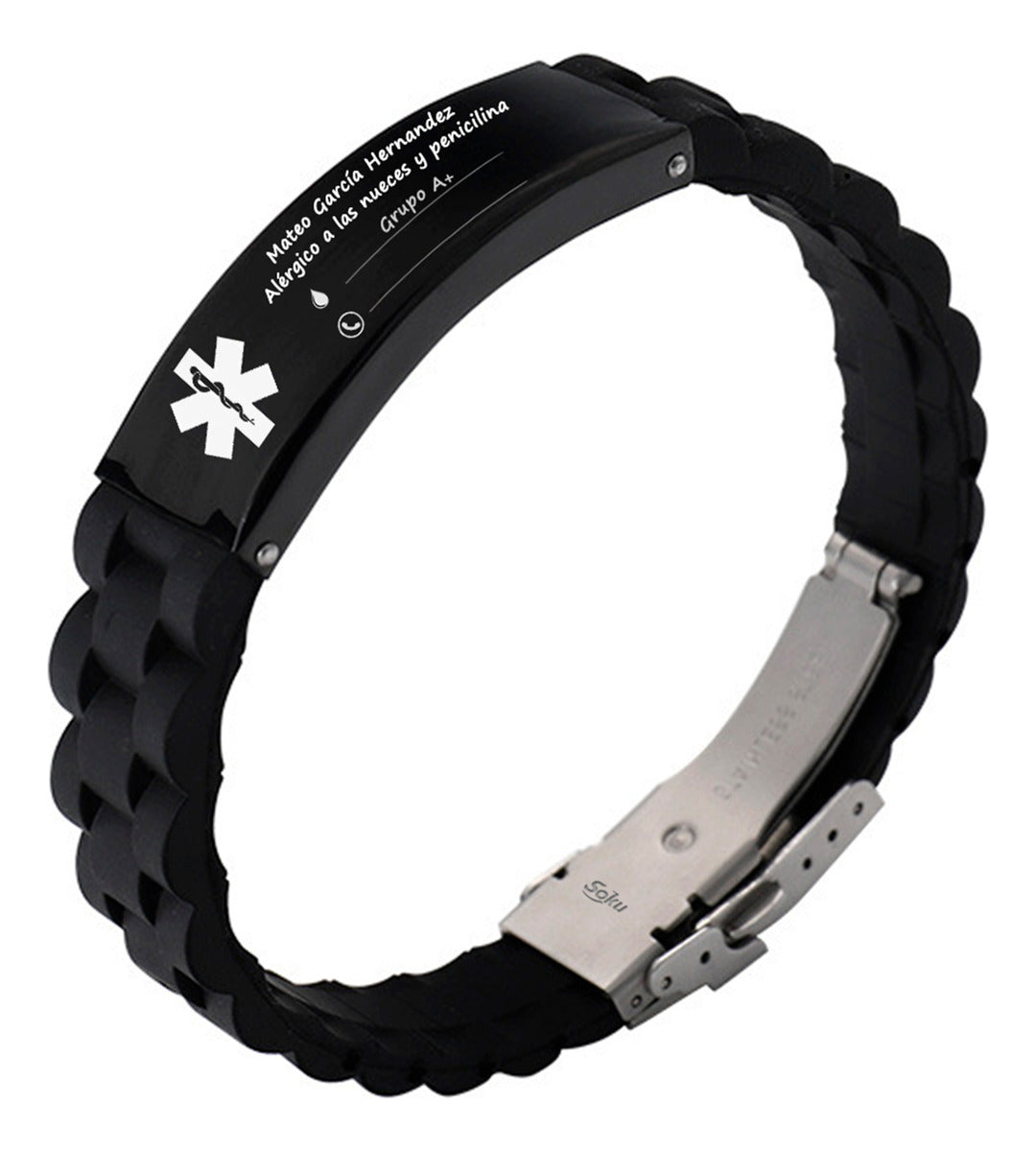Soku Pulsera Personalizada Emergencias Médica Acero Premium+