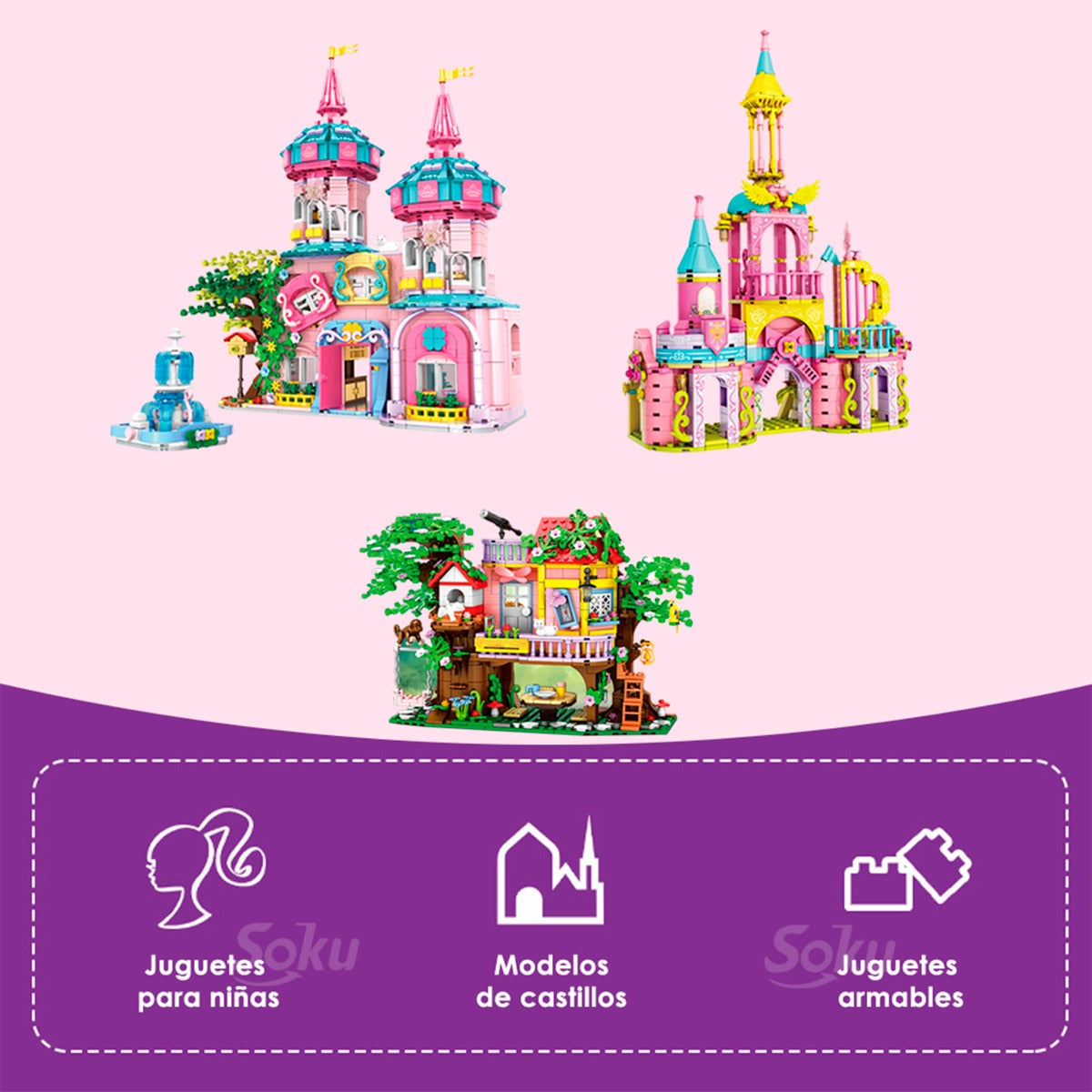 Soku Casa Del Arbol Mesa Gato Telescopio Bloques Niñas 6+