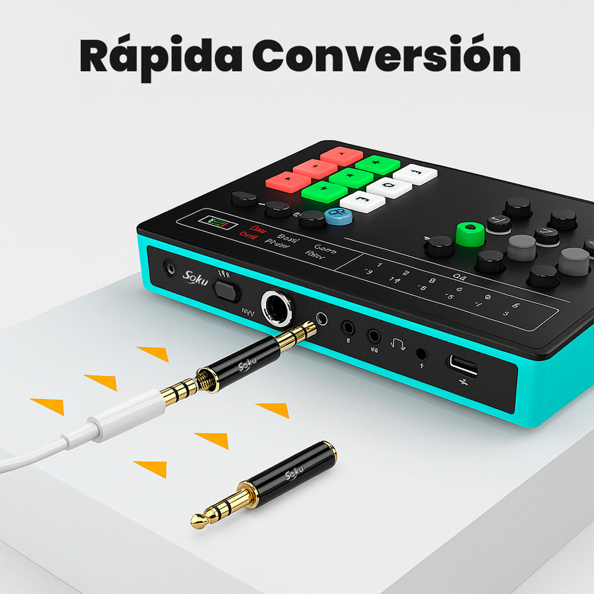 Adaptador Convertidor Trrs A Trs Micrófono Solapa Cel Pc Cam