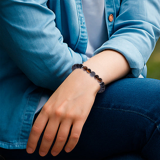 Pulsera Con Hematita Y Piedras Naturales Energia Proteccion