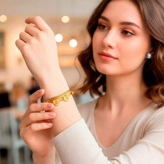 Pulsera Corazones Personzalizado Acero Inoxidable Rexmoda