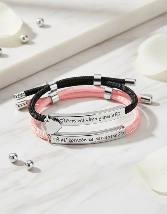 Kit 2 Brazaletes Magnéticos Pulsera Llave Y Candado Parejas