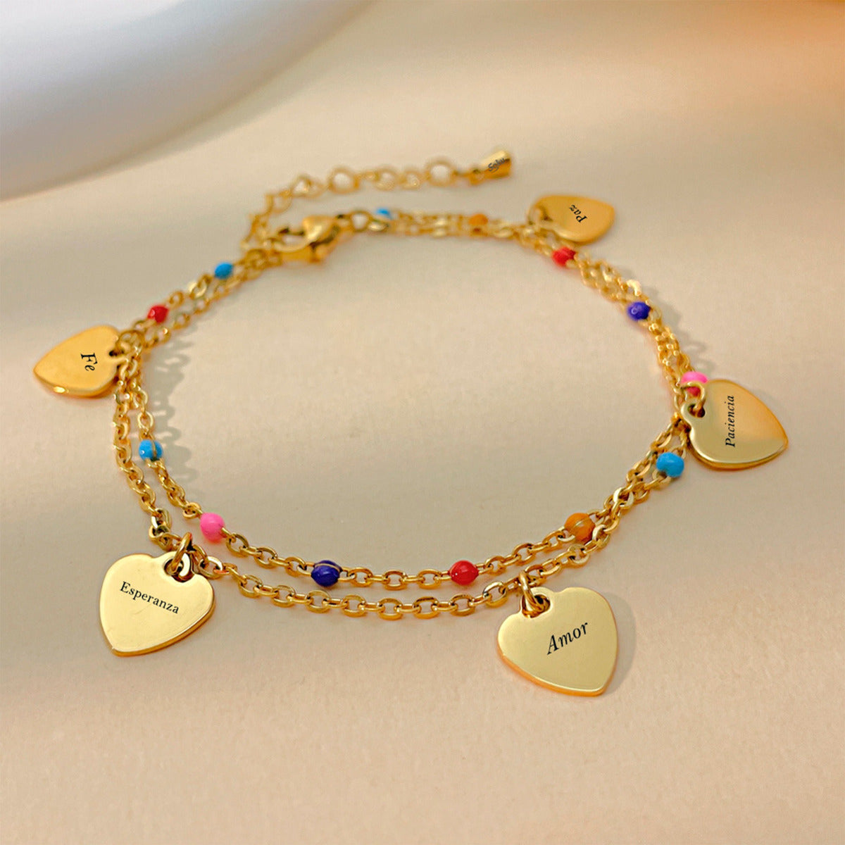 Soku Pulsera Corazón Personalizada Grabado Acero Titanio