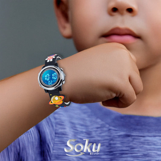 Reloj Led 3d Niños Alarma Impermeable Mov Original Japones