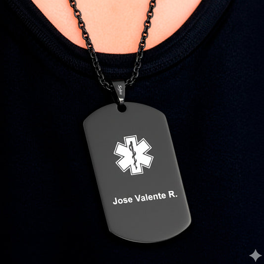 Dije Placa Personalizada Identificacion Emergencia Medica+
