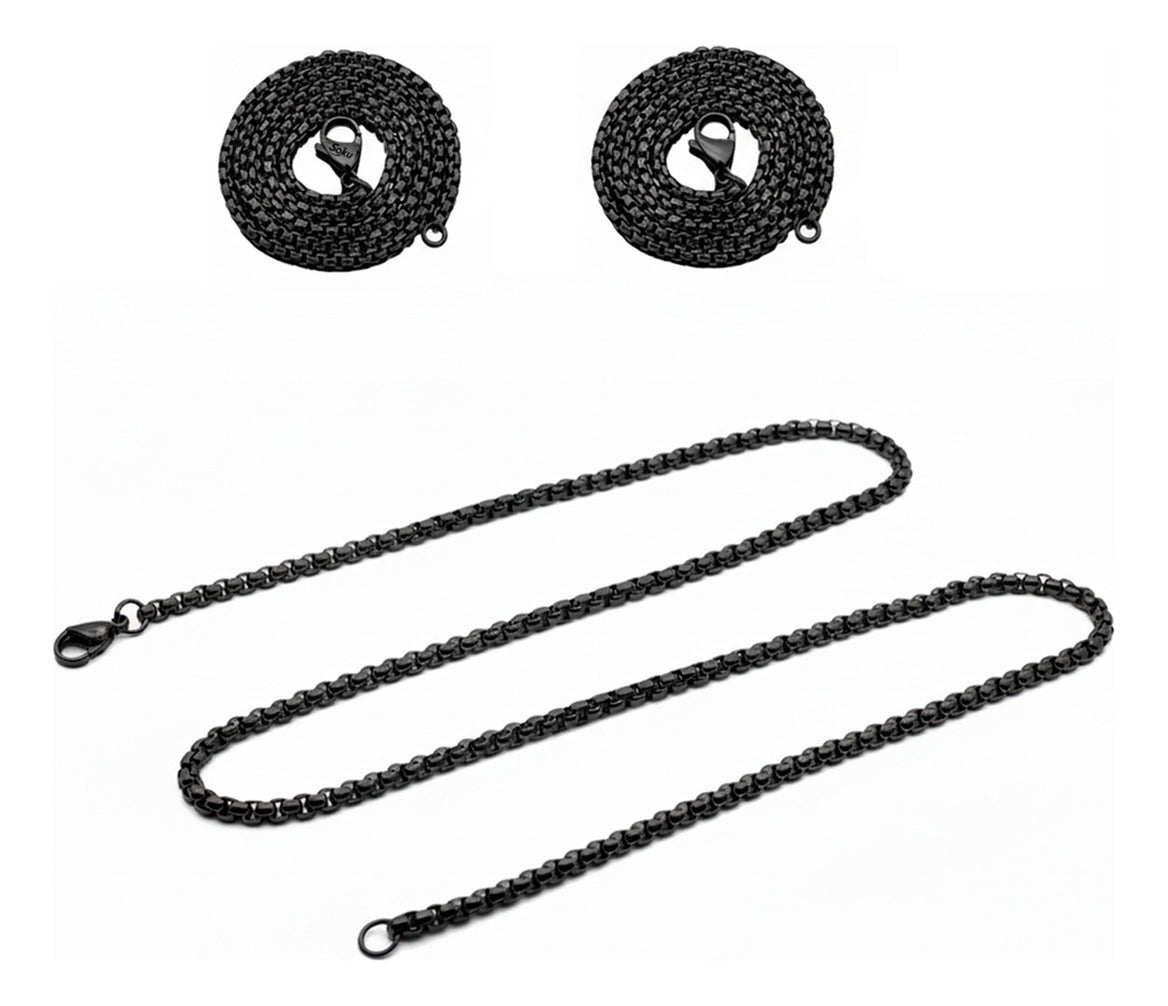2x Cadenas Acero Inoxidable Estilo Militar 2.5mm 50cm Lote