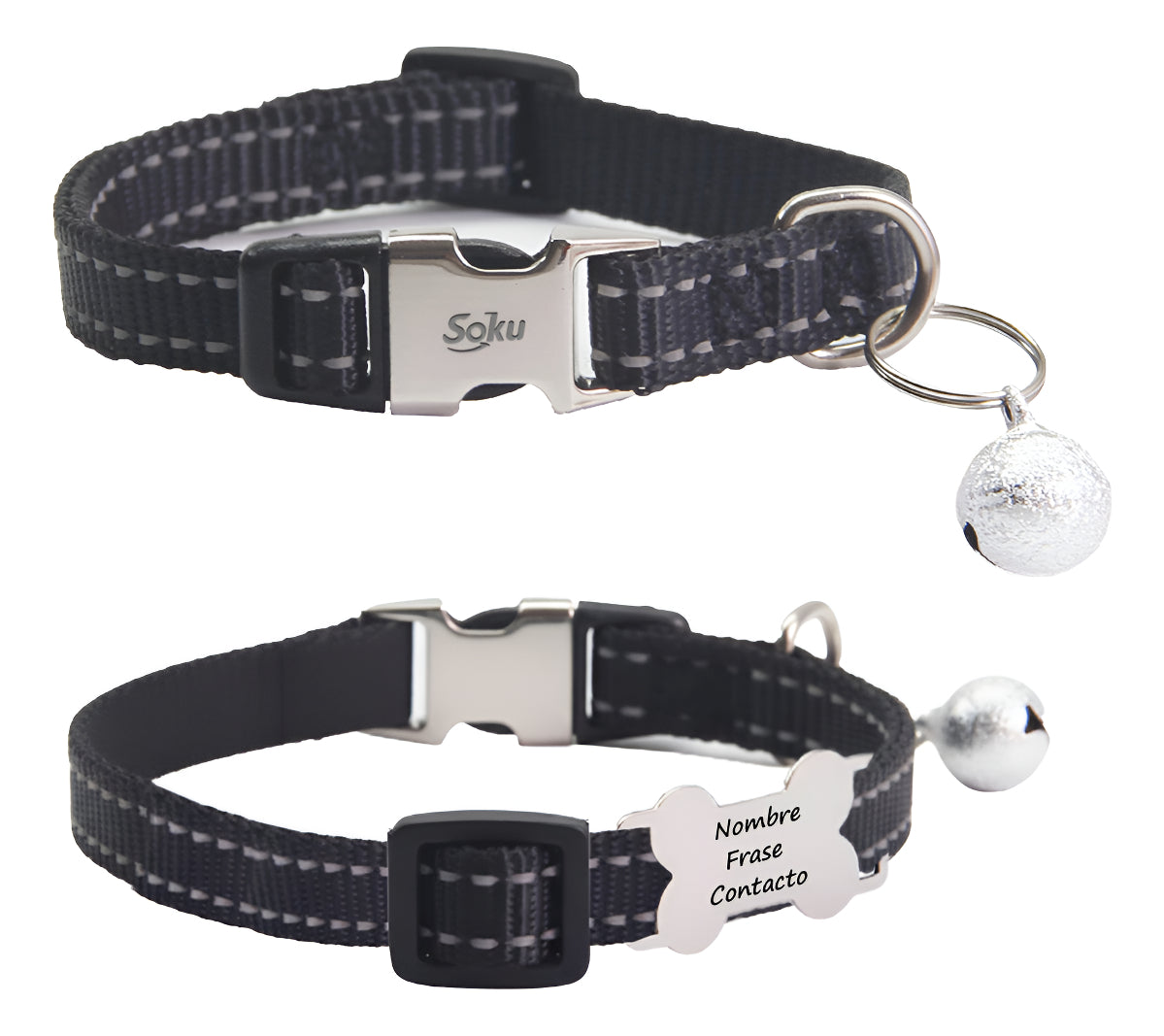 Soku Collar Y Placa Personalizada Chihuahua O Gato Mascota