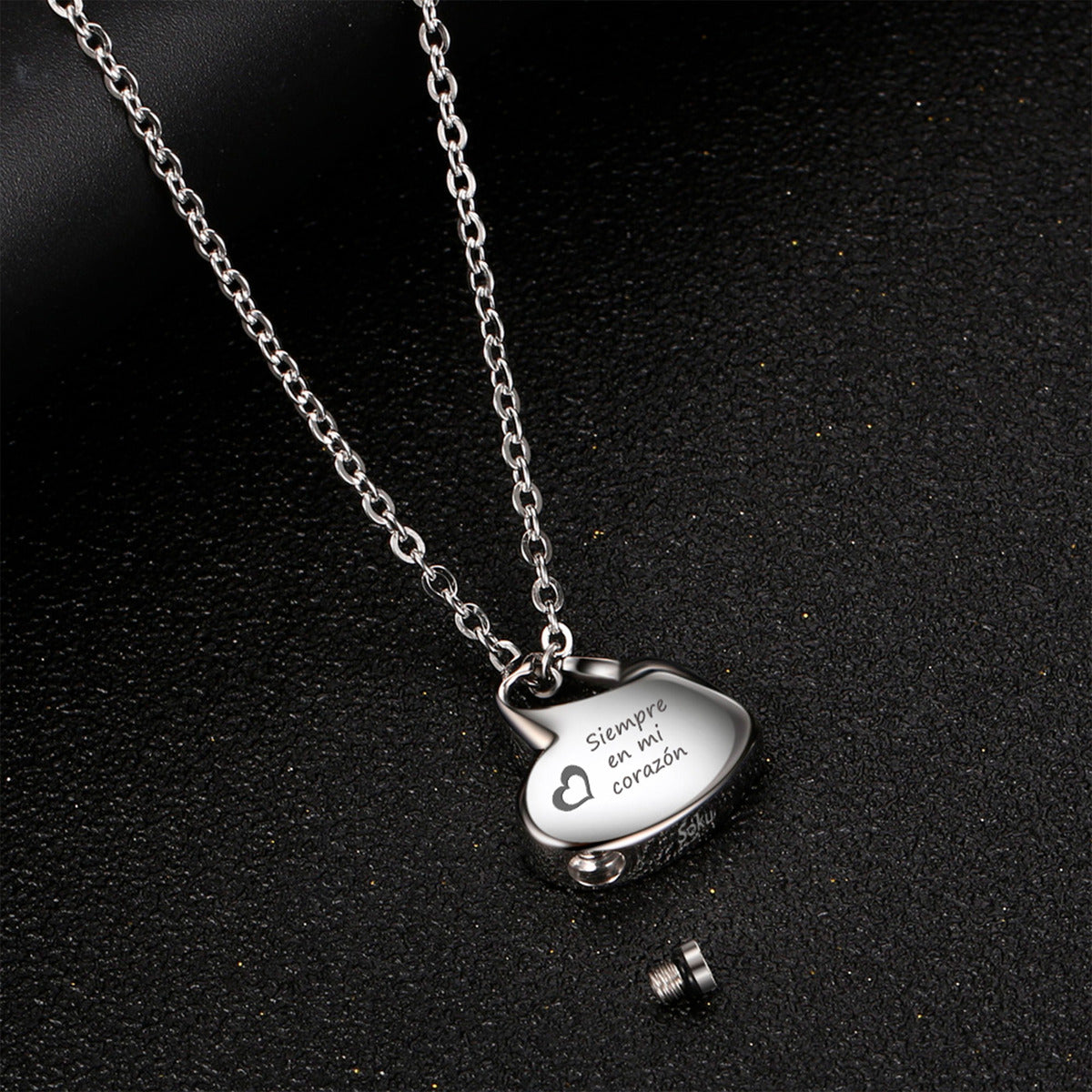 Soku Dije Relicario Corazón Personalizado Acero Inoxidable