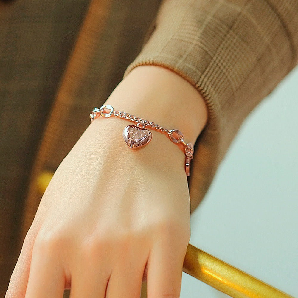 Pulsera Personalizada Grabado Corazon 3d Acero Titanio