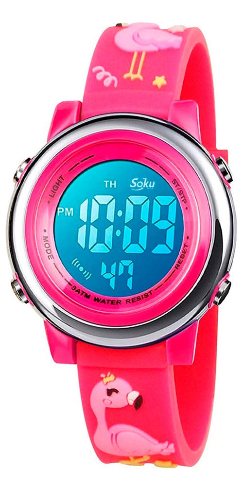 Reloj Infantil Caricaturas 3d Niña Kawaii Contra Agua Led
