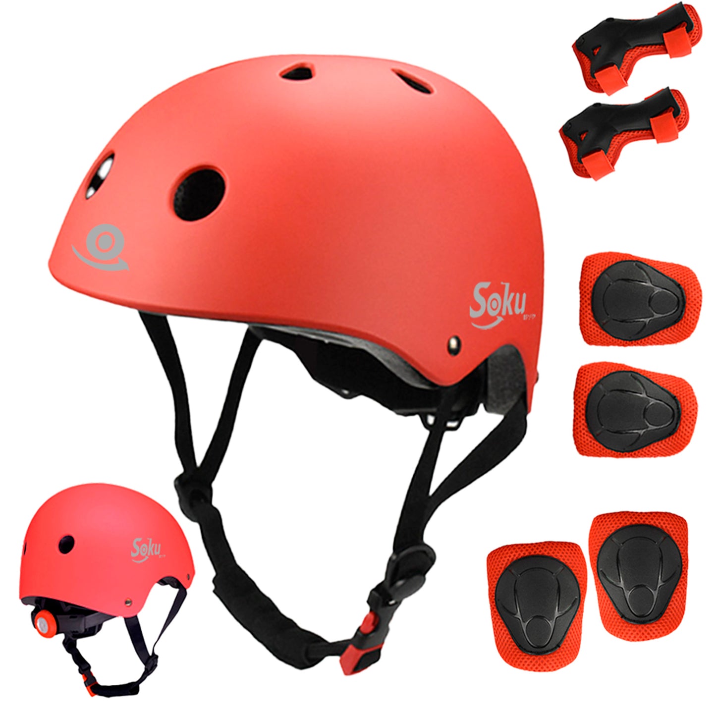 Kit Casco Protección Niños Bicicleta Skate Scooter 3-13 Años