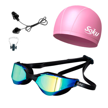 Kit Natación Profesional Gafas Polarizado Gorra Mujer Hombre