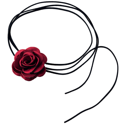 Soku Gargantilla Rosa Roja Terciopelo Fiesta Cocktail Doll