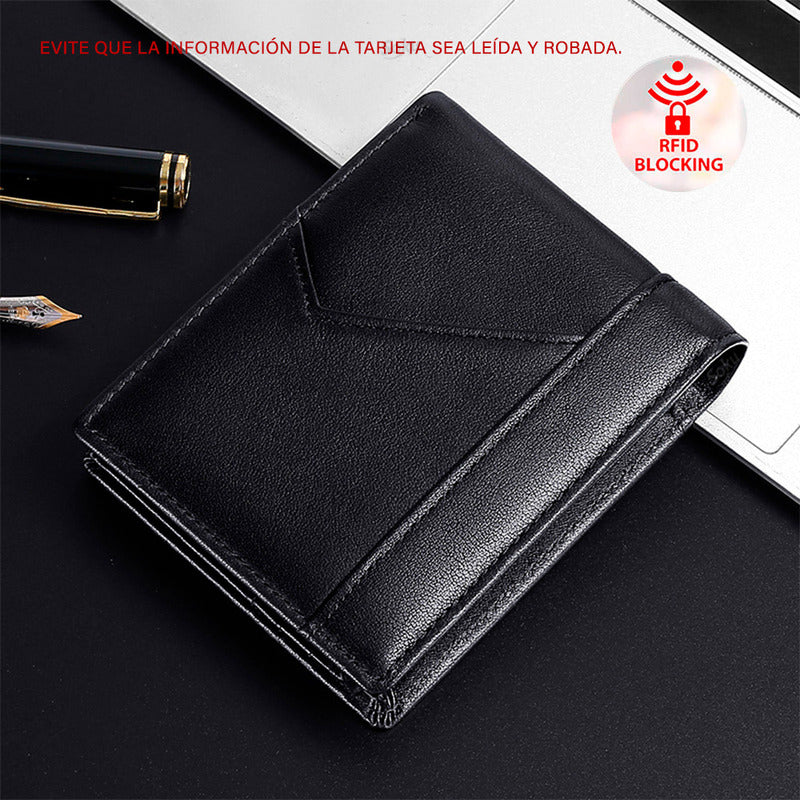 Soku Cartera Ejecutiva Antirrobo Rfi Piel Genuina Premium