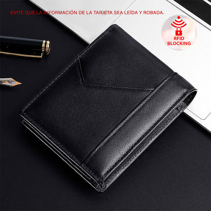 Soku Cartera Ejecutiva Antirrobo Rfi Piel Genuina Premium