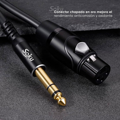 Cable Jack 6.35 Macho A Xlr Macho Microfono Ts Hifi 24k Soku
