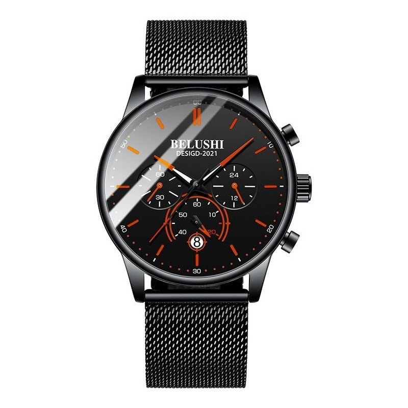 Reloj Hombre Acero Inoxidable Cronógrafo Real Fluorecente Bs