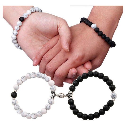 Pulseras Duo Pareja Piedra Iman Eterno Dije Personalizable
