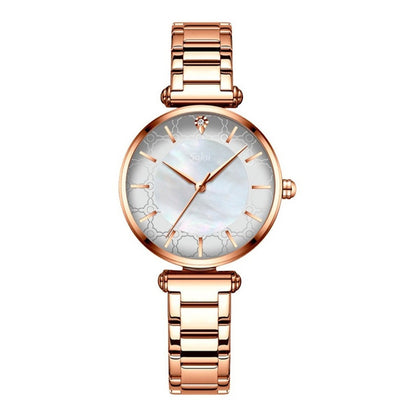 Reloj Inoxidable Nacar Brillante Elegante Mov Japones Cu