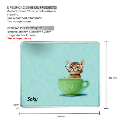 Tapete Raton Alfombrilla Mouse Pad Moda Kawai Antideslizante