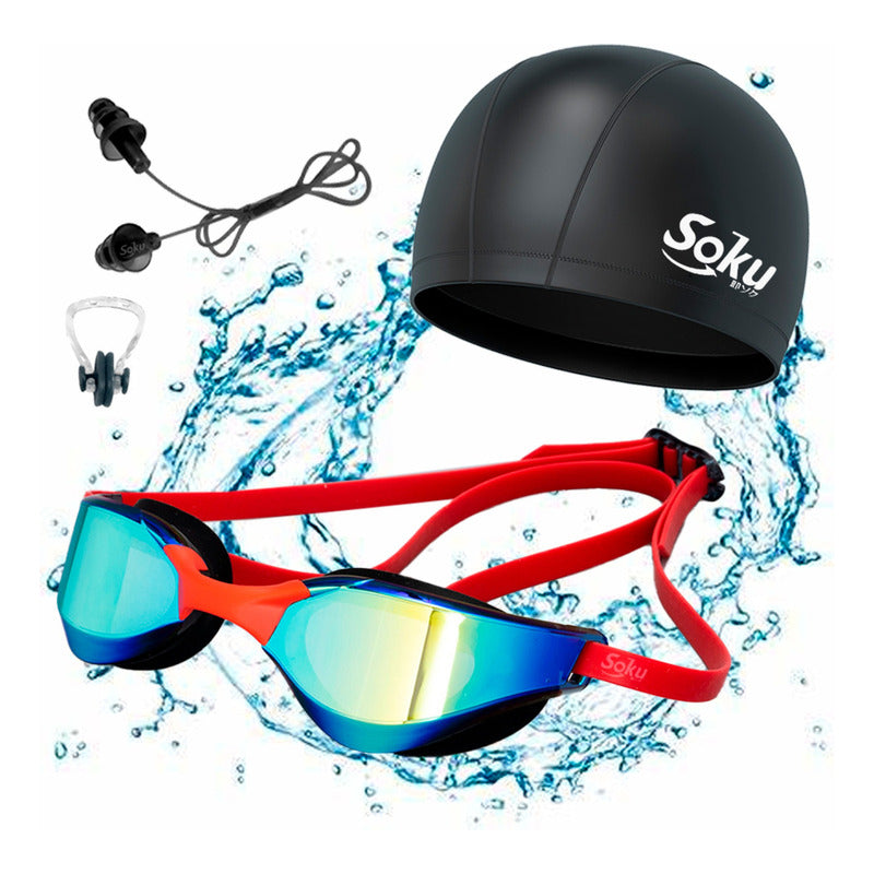 Kit Natación Profesional Gafas Polarizado Gorra Mujer Hombre