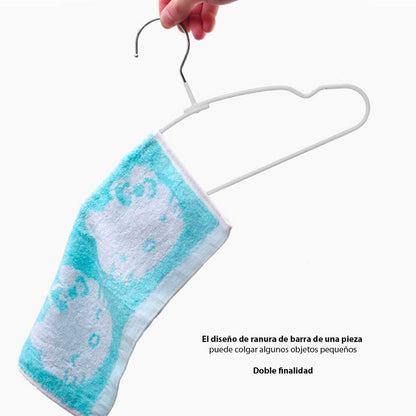 10 Ganchos Ropa Niños Bebes Metal Anti Desliz De Por Vida