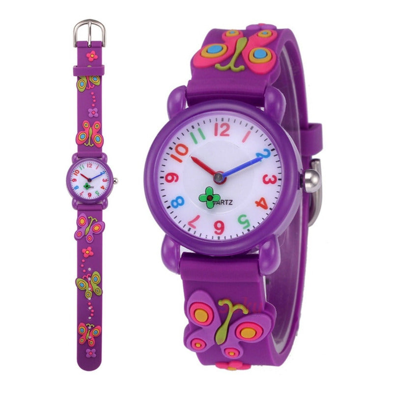 Reloj Niña Mariposa 3d Kawaii Impermeable Calidad
