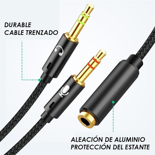 Cable Divisor De Audio 3.5 Mm Para Micrófono Y Audifonos