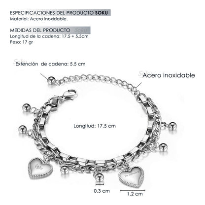 Soku Pulsera Personalizada Cadena Acero Inoxidable Dura Vida