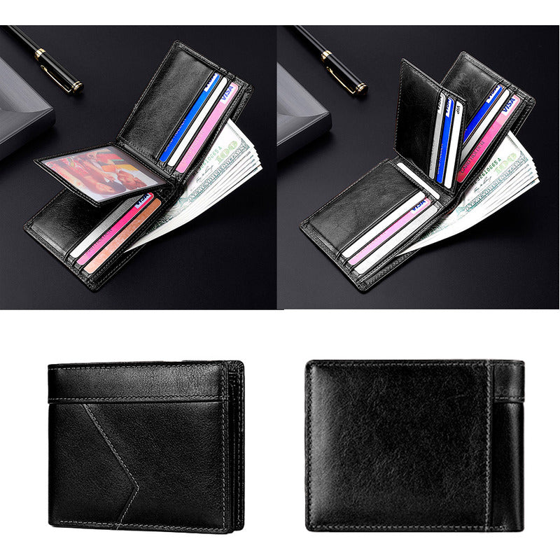 Soku Cartera Ejecutiva Antirrobo Rfi Piel Genuina Premium