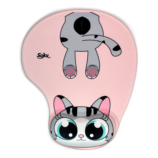 Tapete Para Raton De Gel Ergonomico Caricaturas Gatos Kawaii