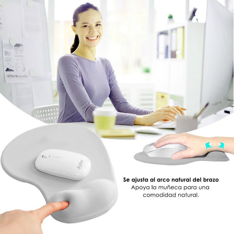 Tapete Ergonomico Para Raton De Gel Silicon Antideslizante