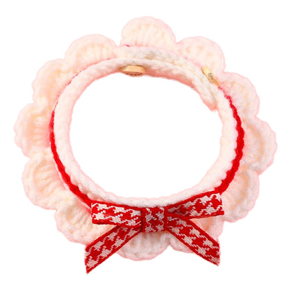 Soku Collar Bordado De Lana Moño Para Gato Super Kawaii