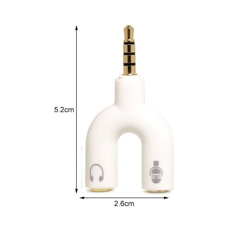 Mini Adaptador Divisor Audio Microfono Bocinas Calidad Wh