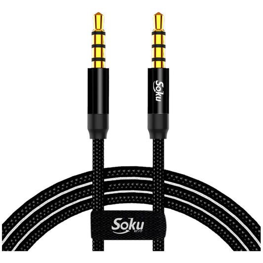 Cable Auxiliar Estereo 2 Jack 3.5mm Machos 4 Polos 1.5m